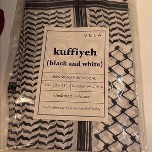 Vela NWT Modal Hijab Black and White Kuffiyeh Scarf